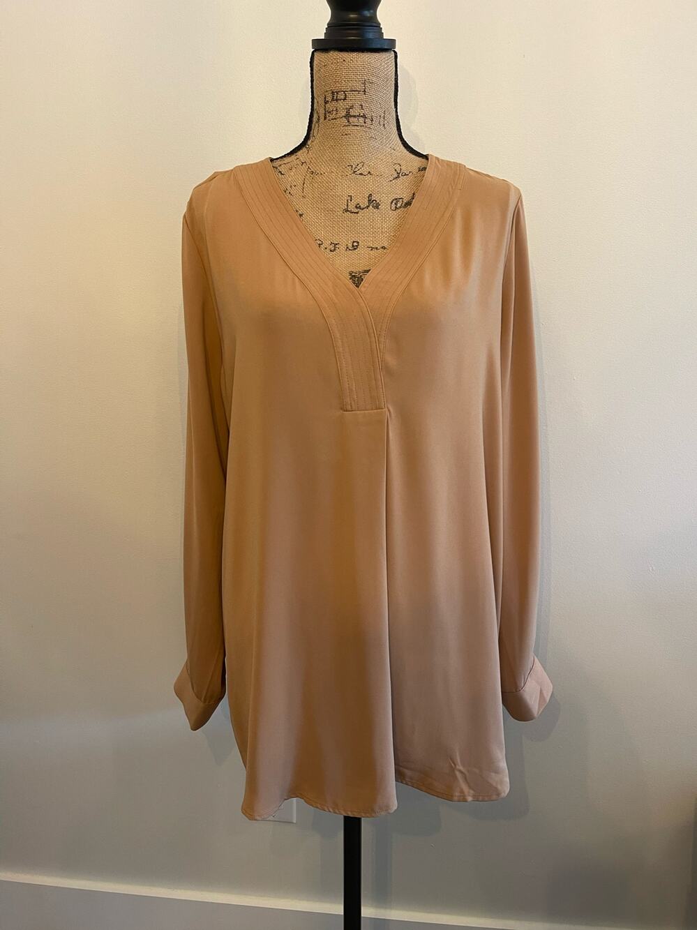 Renuar Brown Long Sleeve Blouse Size XL